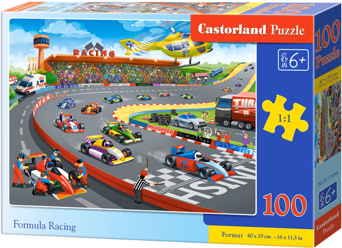Castorland formula racing – puzzel – 100 stukjes – racen – premium kwaliteit