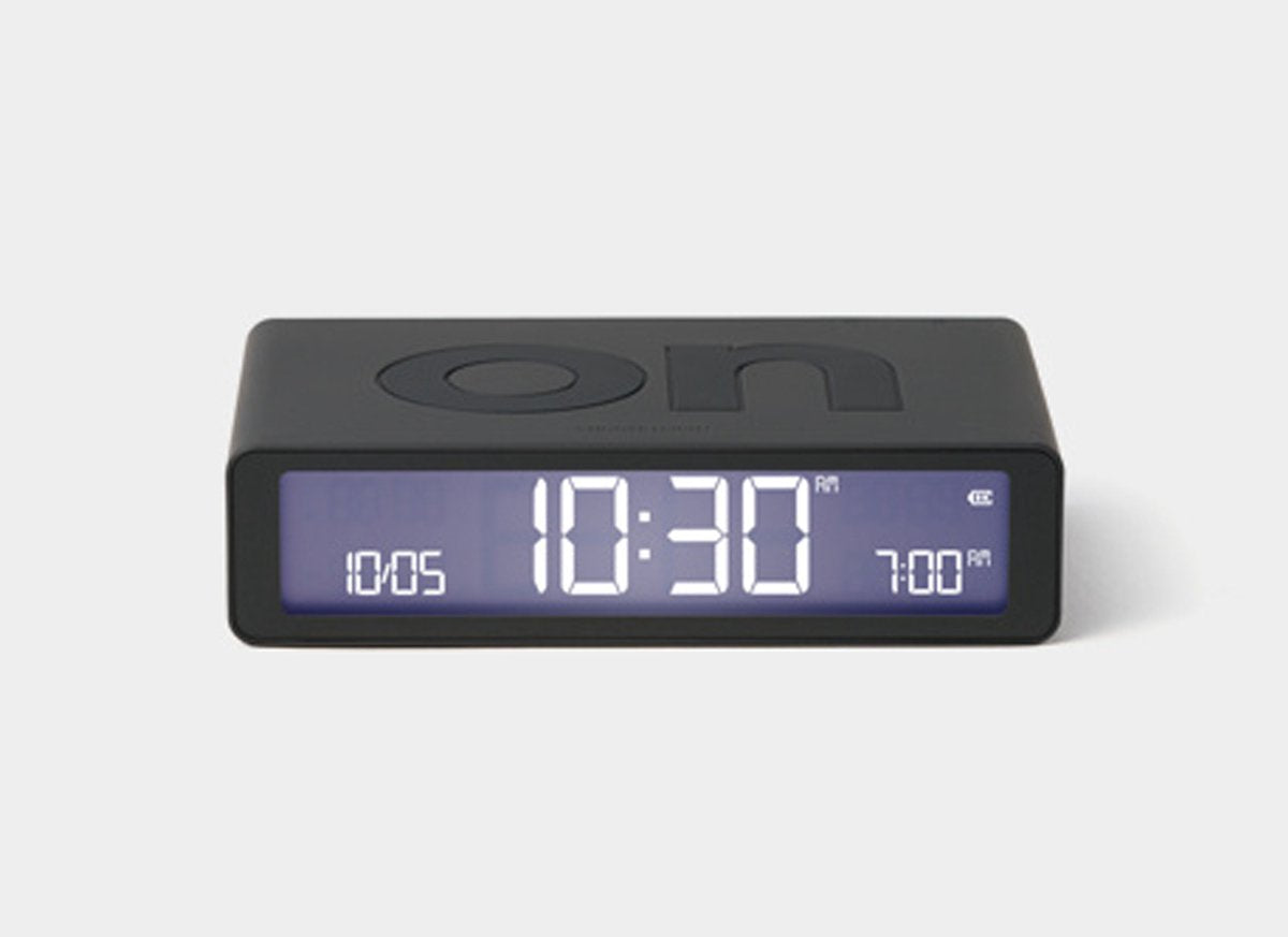 Lexon flip classic on off reloj despertador reversible recargable - gris oscuro