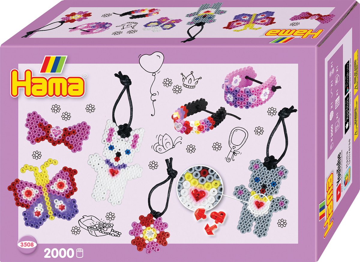Hama - set di perline termoadesive - confezione regalo fashion set - 2000 pezzi