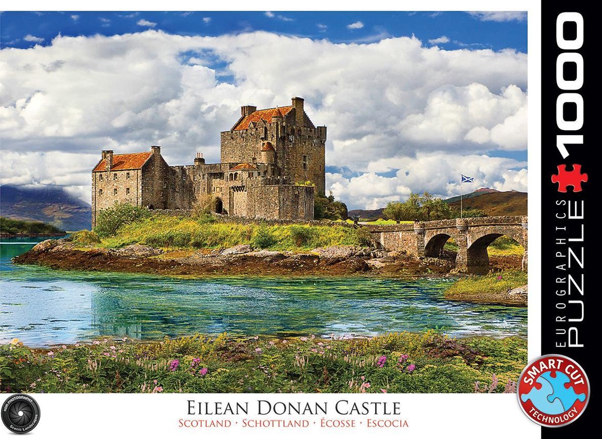 Eurographics - Castello di Eilean Donan, Scozia - 1000 pezzi - Puzzle con fotografia HDR