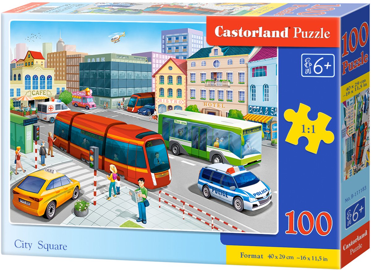 Castorland city square – puzzel – 100 stukjes – stad – premium kwaliteit