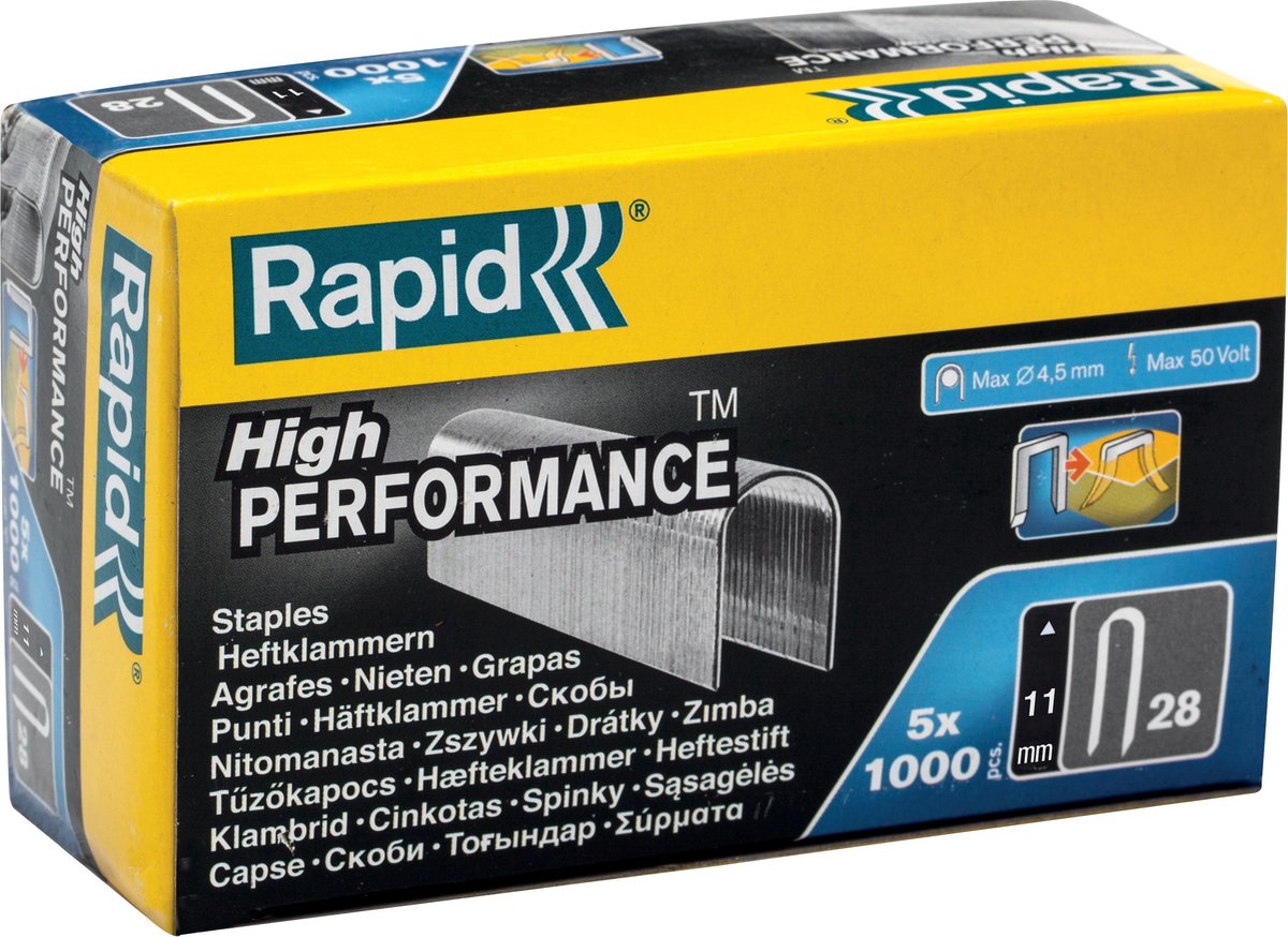 Rapid kabelnieten 11mm - type 28 - gegalvaniseerd (per 5000 stuks)