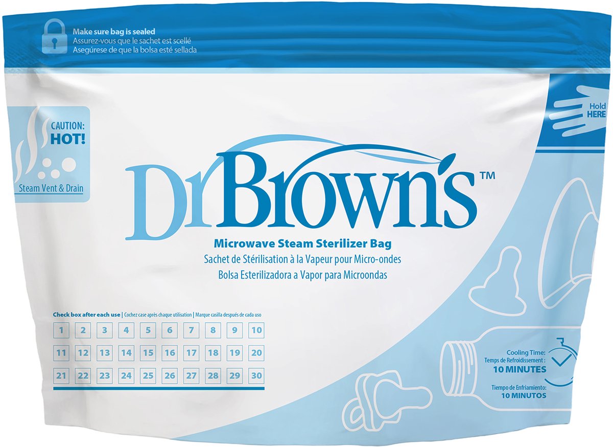 Buste per sterilizzazione a microonde Dr. Brown's - 5 pezzi