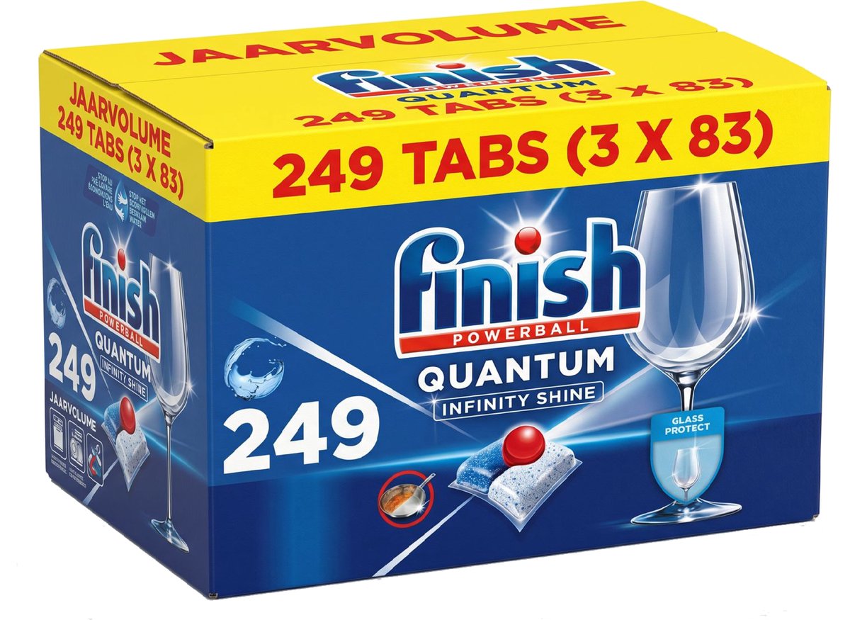 Pastiglie per lavastoviglie Finish quantum Infinity Shine - 3 x 83 = 249 capsule - Confezione risparmio