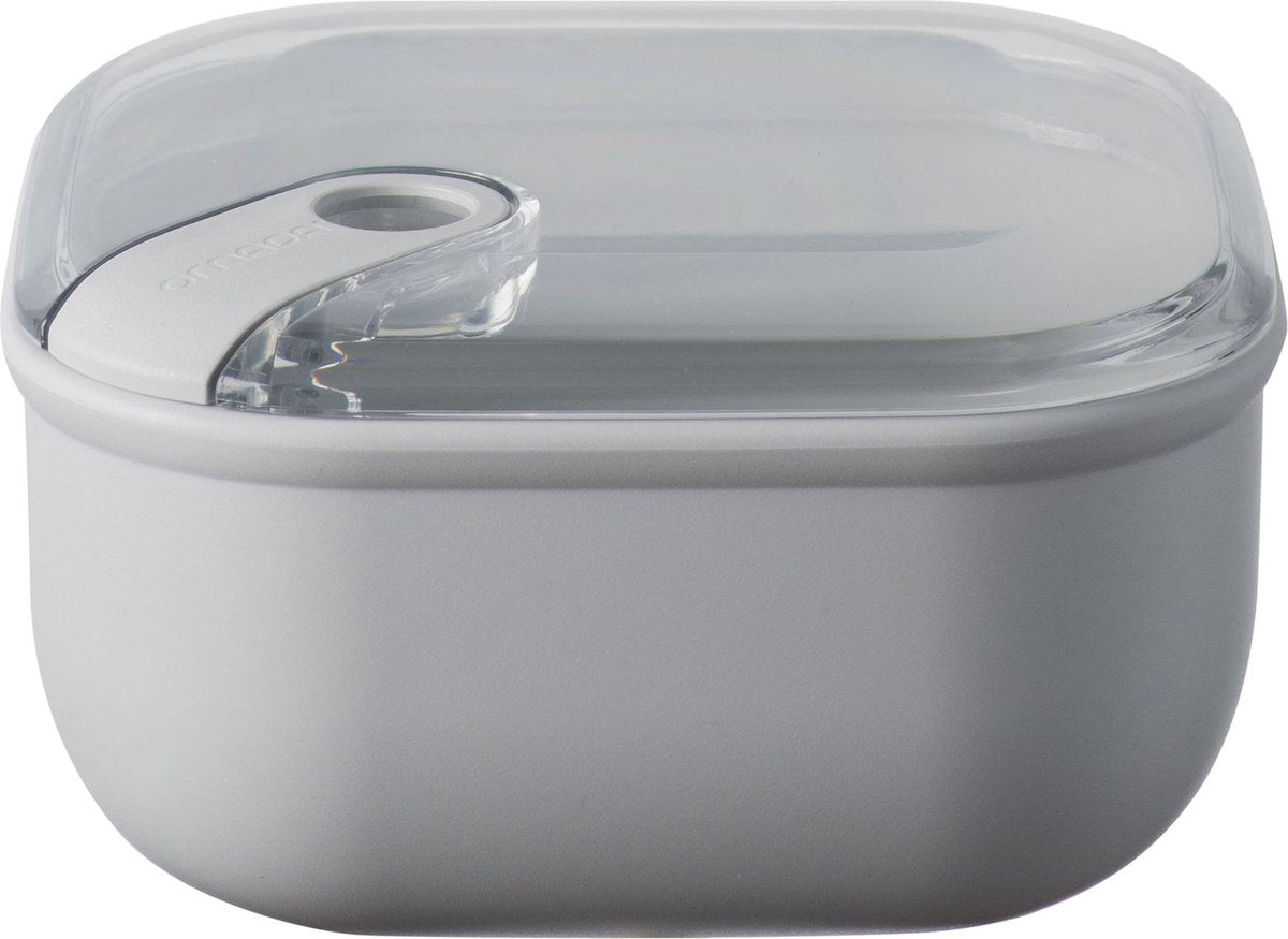 Omada - pull box lunchbox vierkant 1 liter - polypropyleen - grijs -