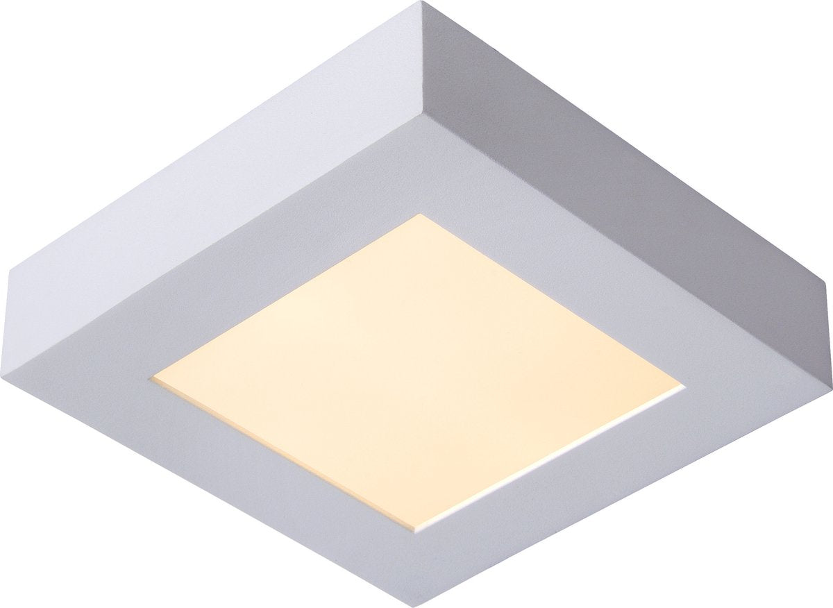 Lucide brice-led - plafón (plafón) baño - led regulable - 1x15w 3000k - ip44 - blanco