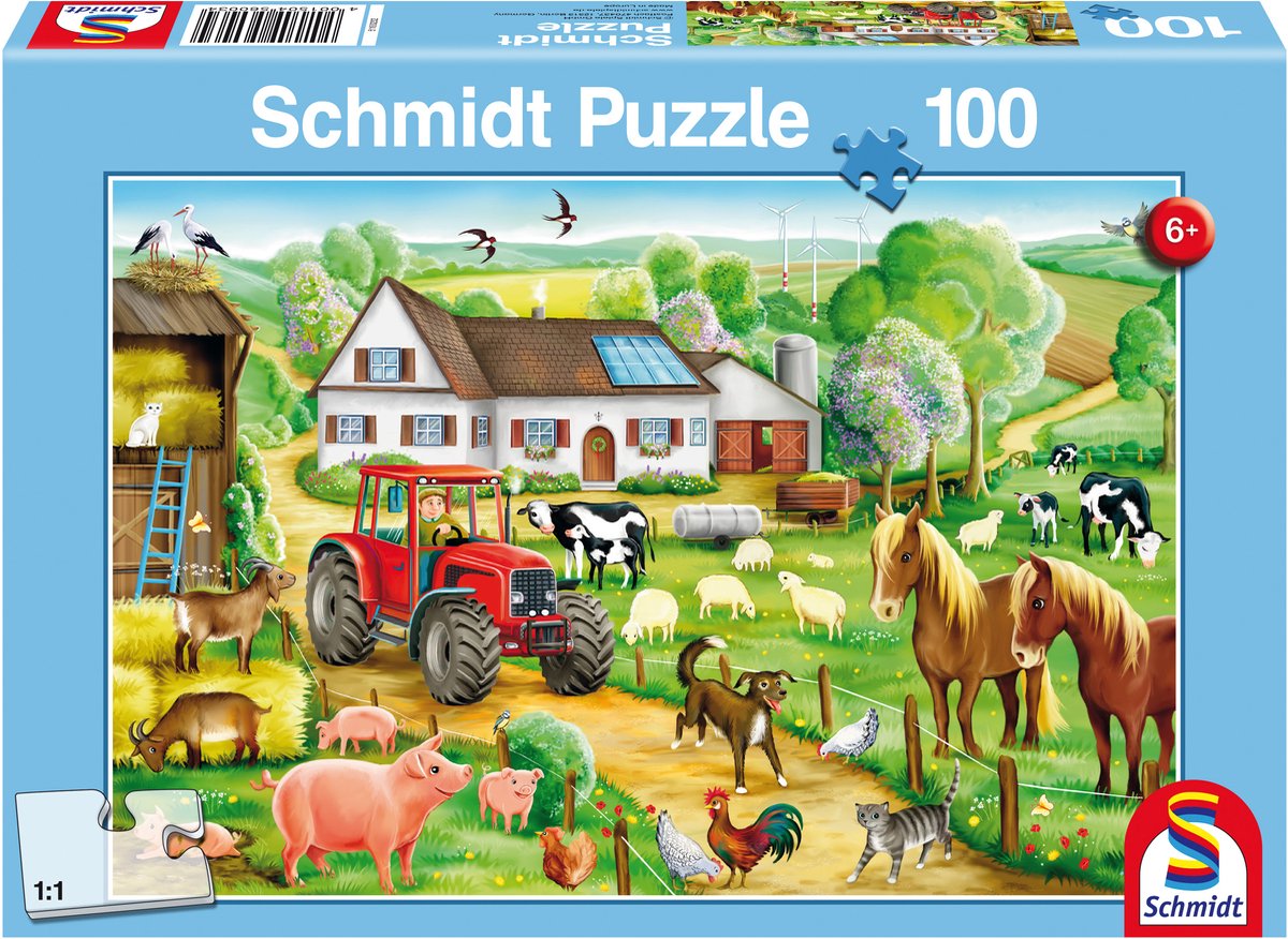 Schmidt - Puzzle - Fattoria felice - 100 pezzi - Bambini - dai 6 anni