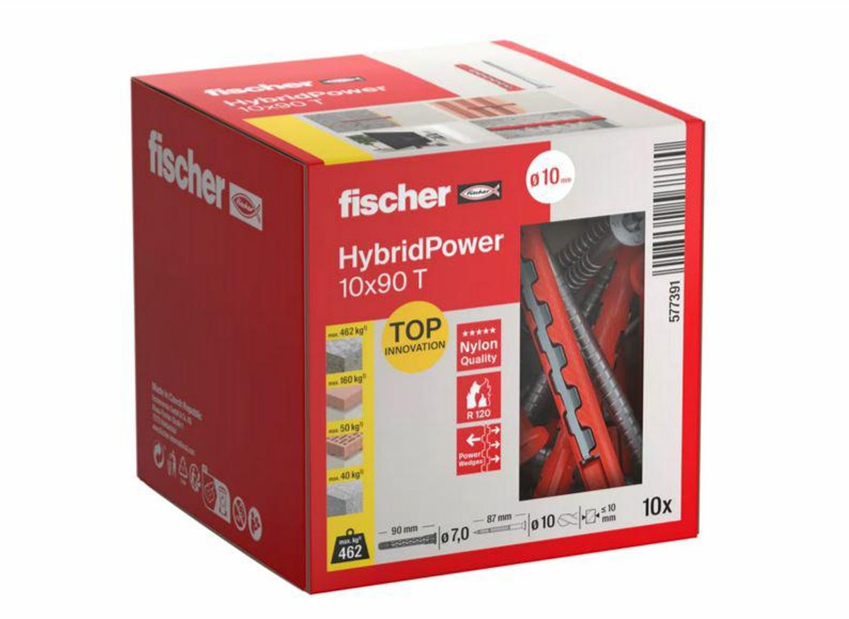 Fischer hybridpower - spina ibrida - 10x90 mm - ignifugo