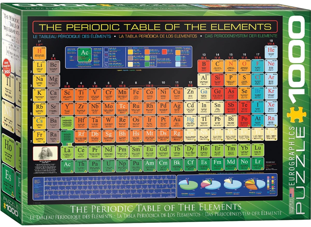 Eurographics - la tavola periodica degli elementi - 1000 pezzi 68×48 cm (l×a) - puzzle