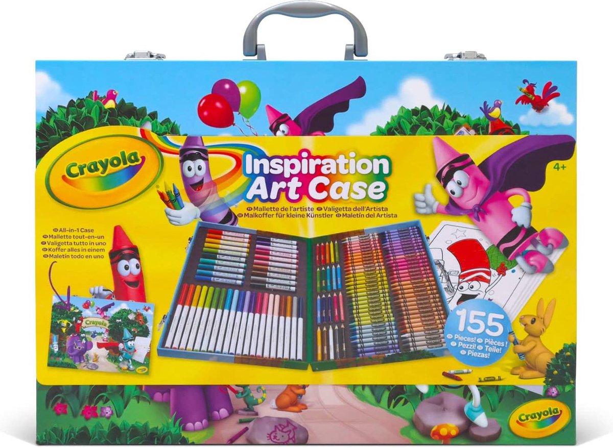 Crayola - valigetta artistica ispirata - pacchetto hobby - valigetta artigianale 155 pezzi per bambini