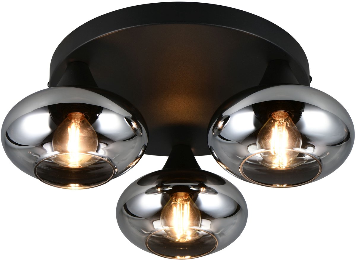 Rl live your light reality divina - plafondlamp - rookkleur - excl. 3x e14 4 w - plafondbevestiging