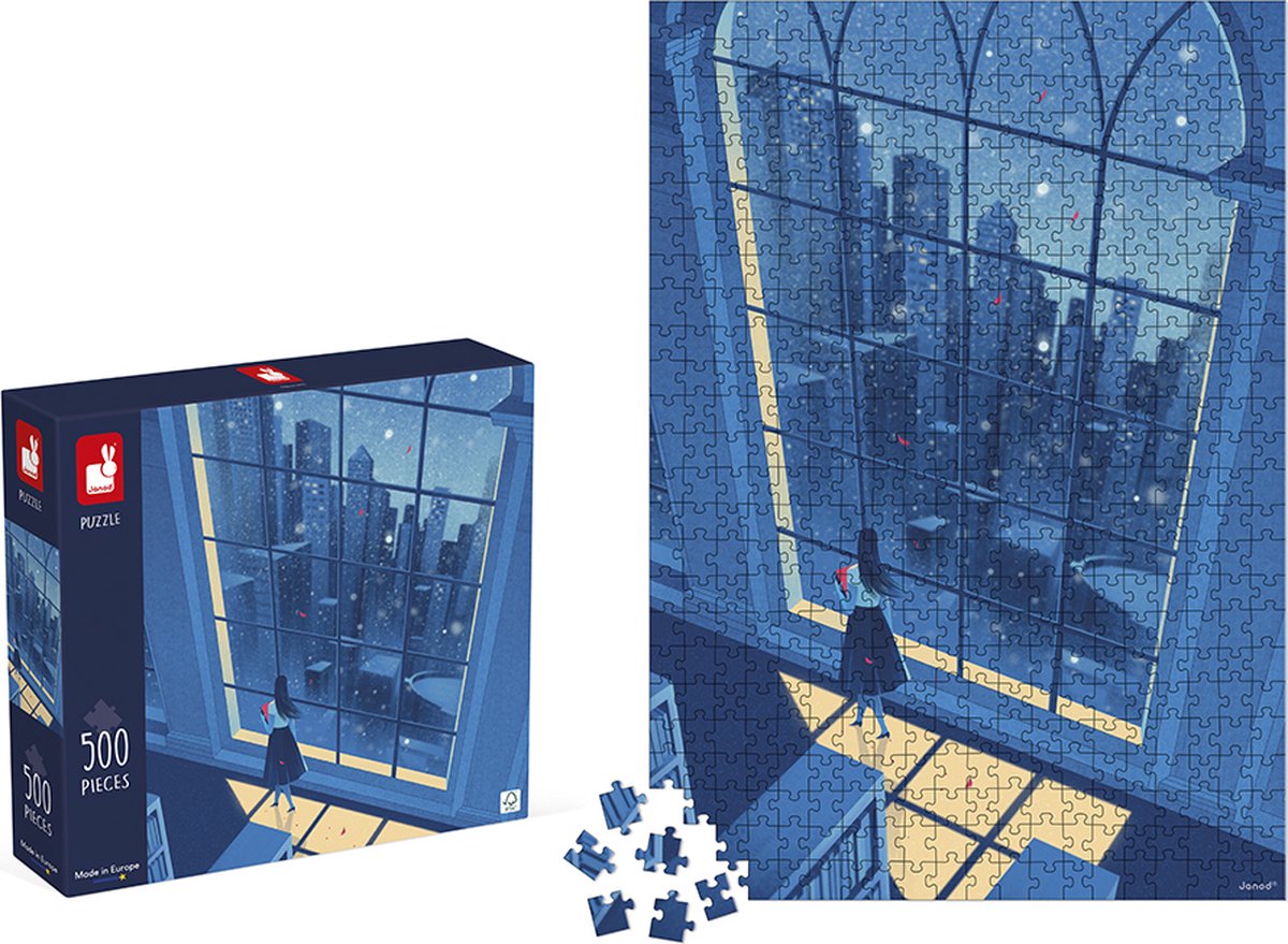 Janod - puzzle kidult - la notte blu - 500 pezzi