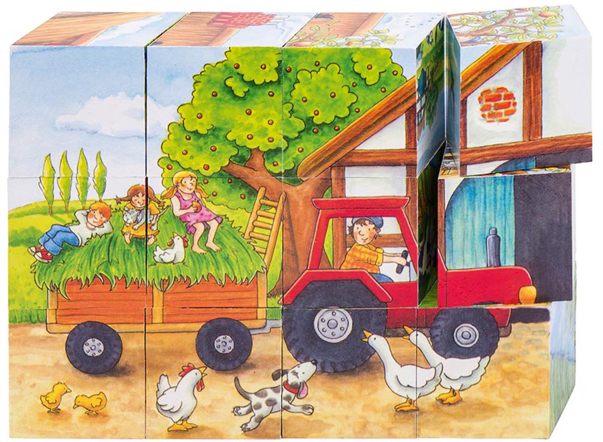 Goki Wooden Block Seasons in Farm, 12st.
