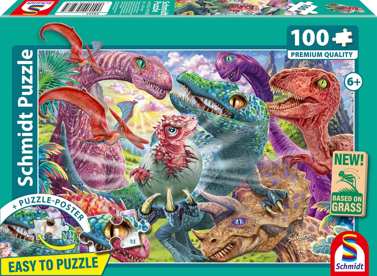 Schmidt - puzzle - piccoli dinosauri grandi avventure - 100 pezzi - bambini - da 6 anni