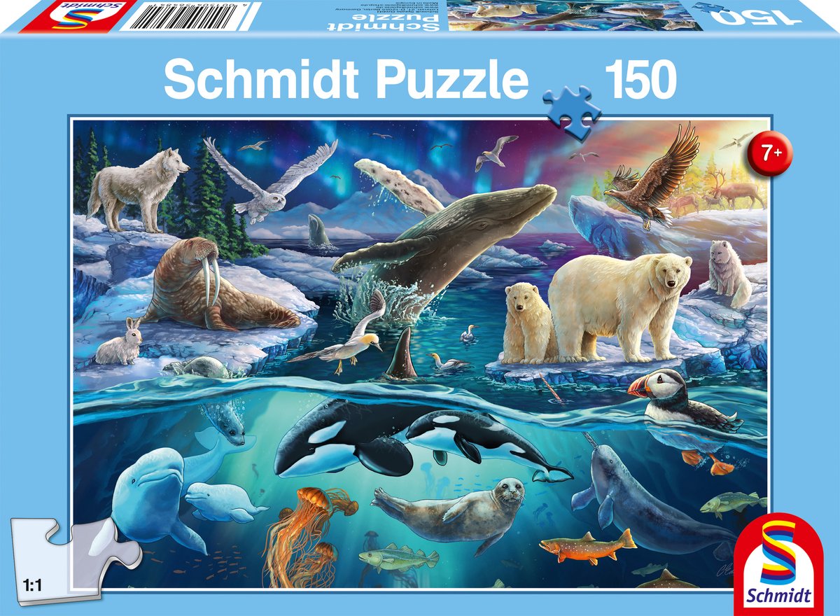 Schmidt - Puzzle - Animali nell'Artico - 150 pezzi - Bambini - dai 7 anni