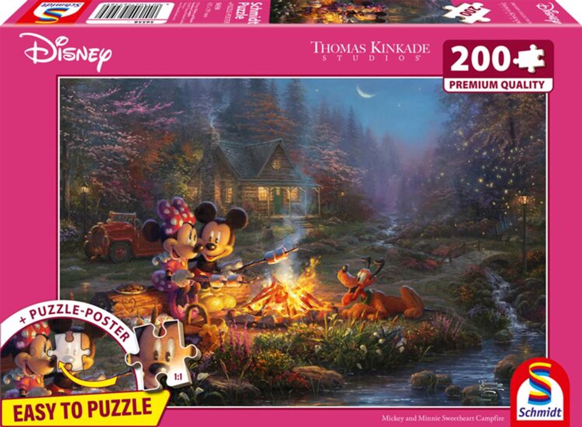 999games Schmidt Puzzle - Thomas Kinkade Studios - Disney, Topolino e Minnie, 200 pezzi - Puzzle