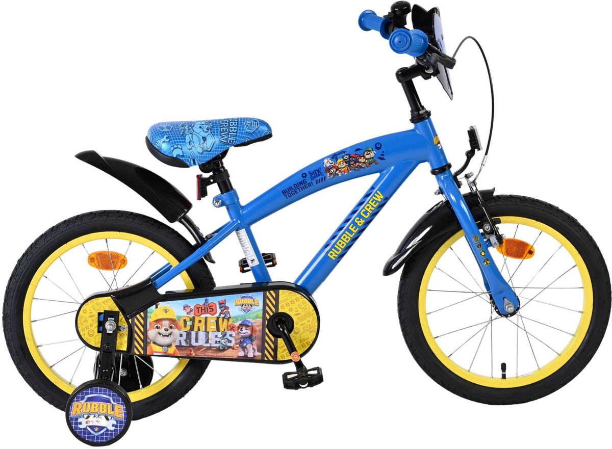 Bicicleta para niños Rubble Crew - chicos - 16 pulgadas - azul