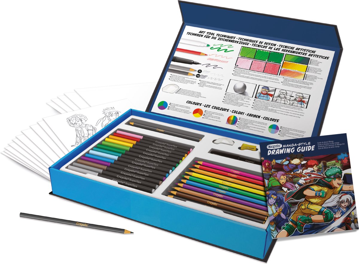 Crayola - pacchetto hobby - disegno manga con 45 parti per bambini