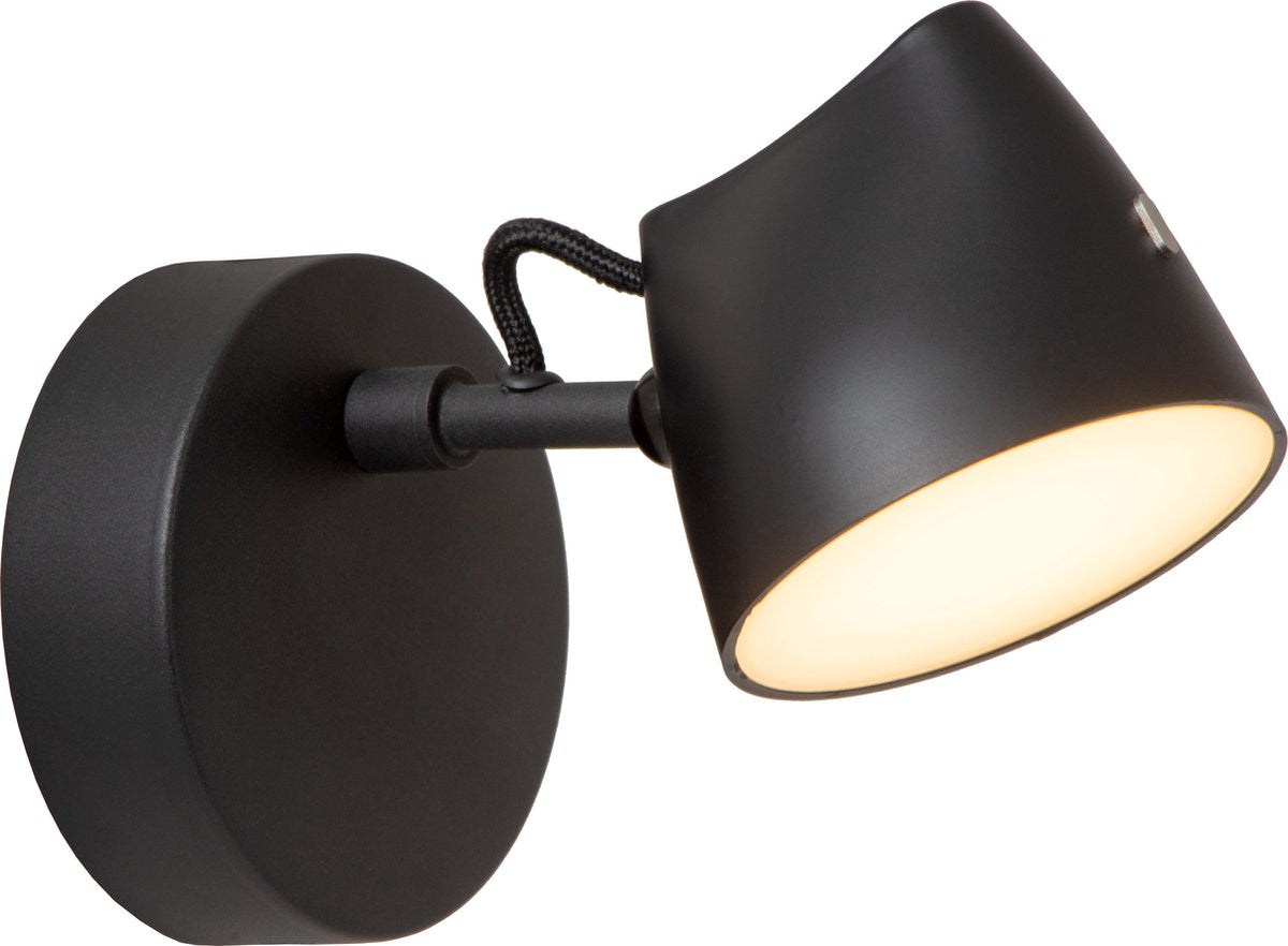 Lucide milne - lampada da parete - LED dimmerabile - 1x8w 2700k - nero