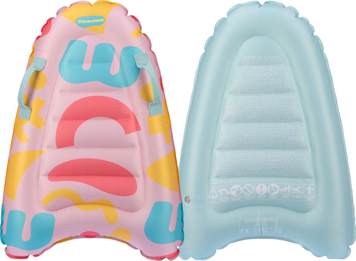 Bodyboard Waimea - gonfiabile - bambini - rosa blu - ca. 70 x 50 cm