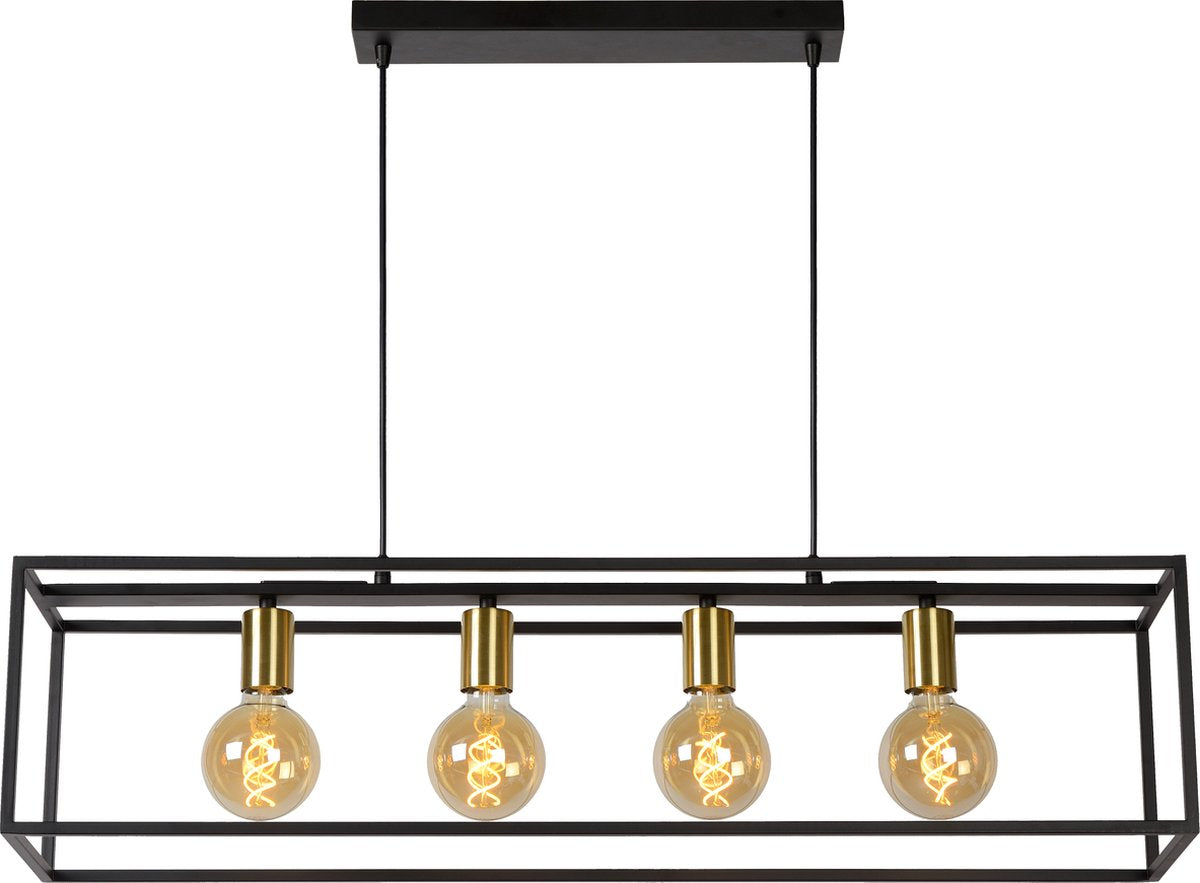 Lucide ruben - lampada a sospensione - 4xe27 - nero