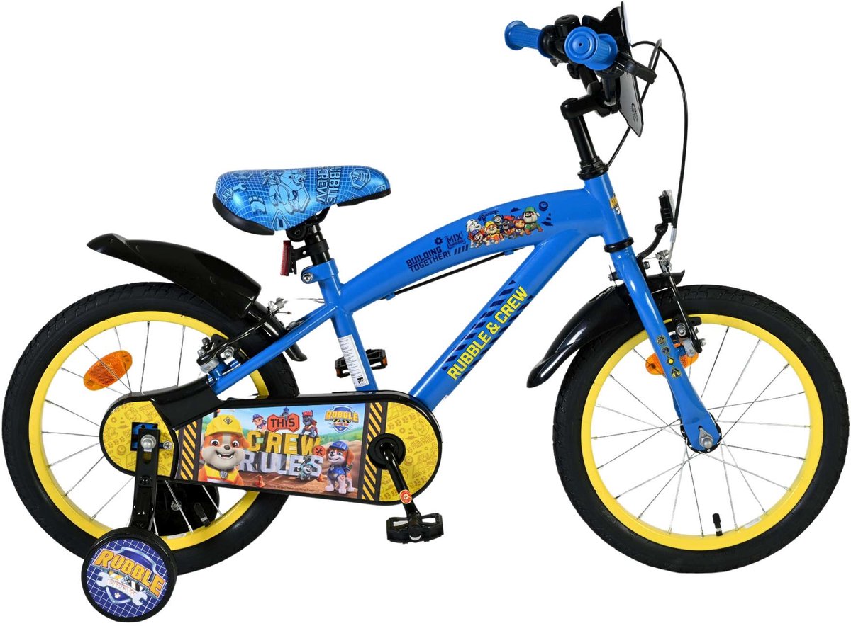 Bicicleta para niños Rubble Crew - niños - 16 pulgadas - azul - dos frenos de mano