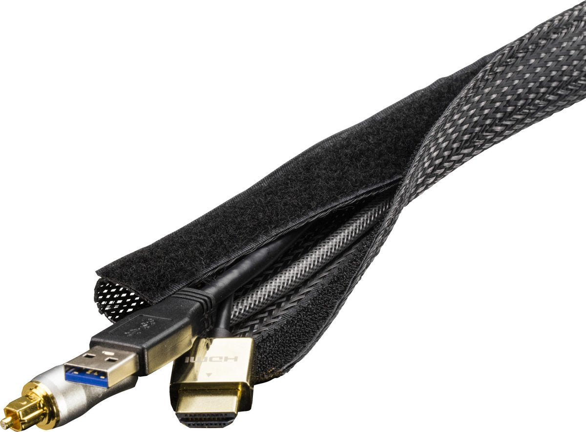 Deltaco ldr16 - calcetín de cable de nailon con velcro - 3 metros