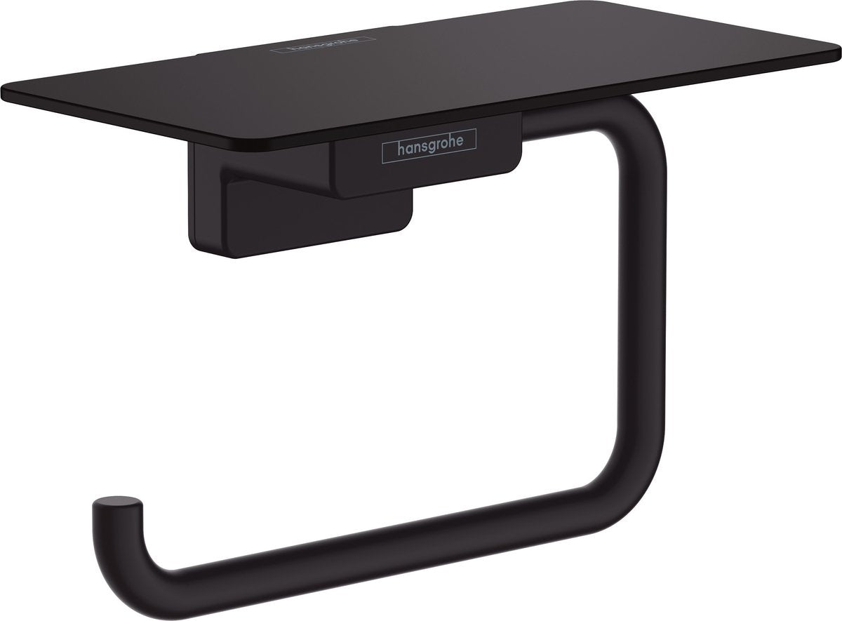 Portarotolo Hansgrohe Addstoris con ripiano nero opaco