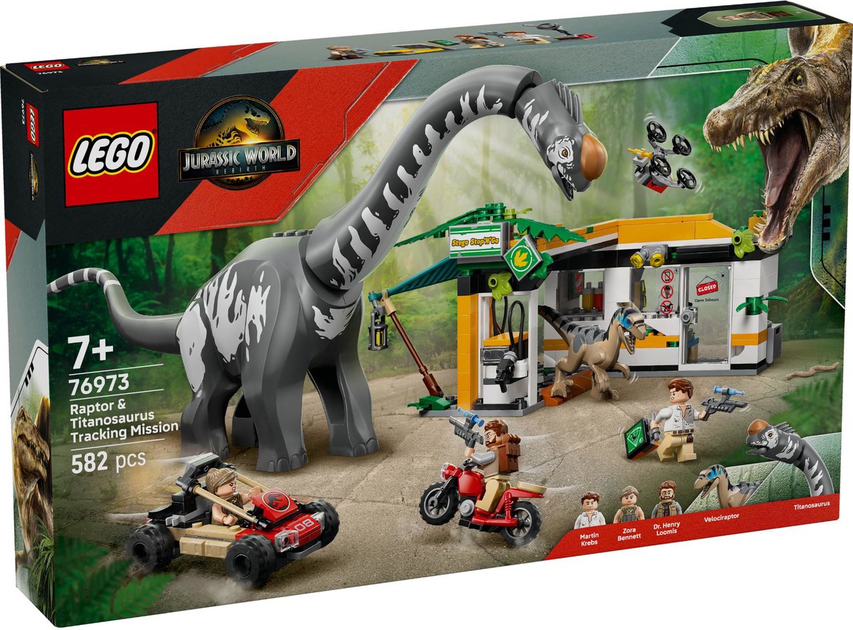 LEGO Jurassic World 76973 Raptor e Titanosaurus Investigation Mission