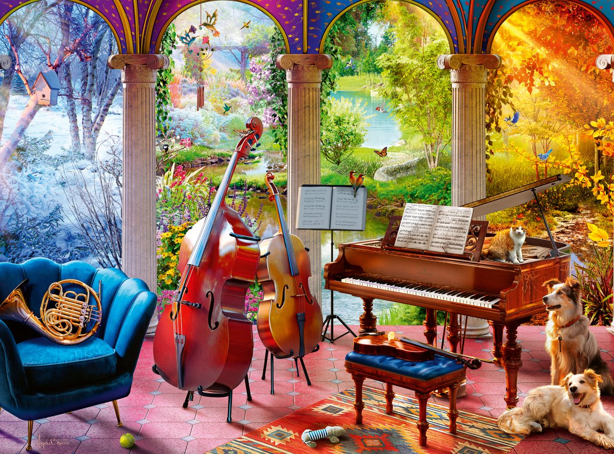 Ravensburger puzzel wellness 4 seizoenen muziek 100 stukjes karton.