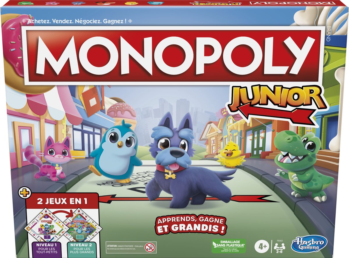 Monopoly junior - gioco 2 in 1 - gioco da tavolo (francese)