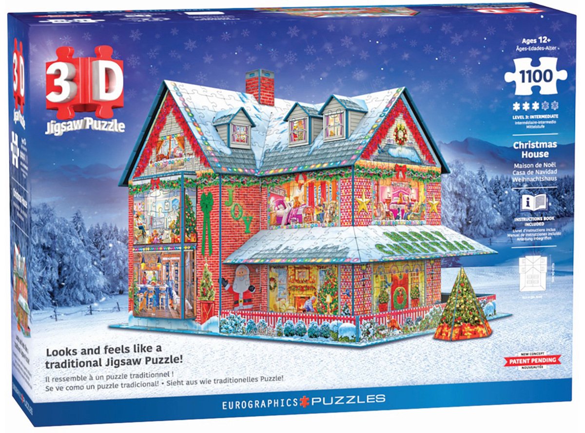 Eurographics - Casa di Natale - 1100 pezzi - Puzzle 3D di Natale