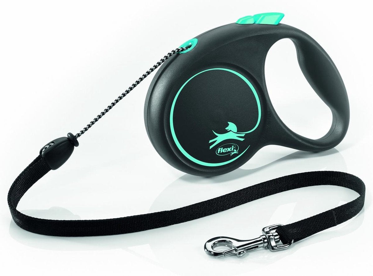 Flexi Rollijn Black Design Cord Blue