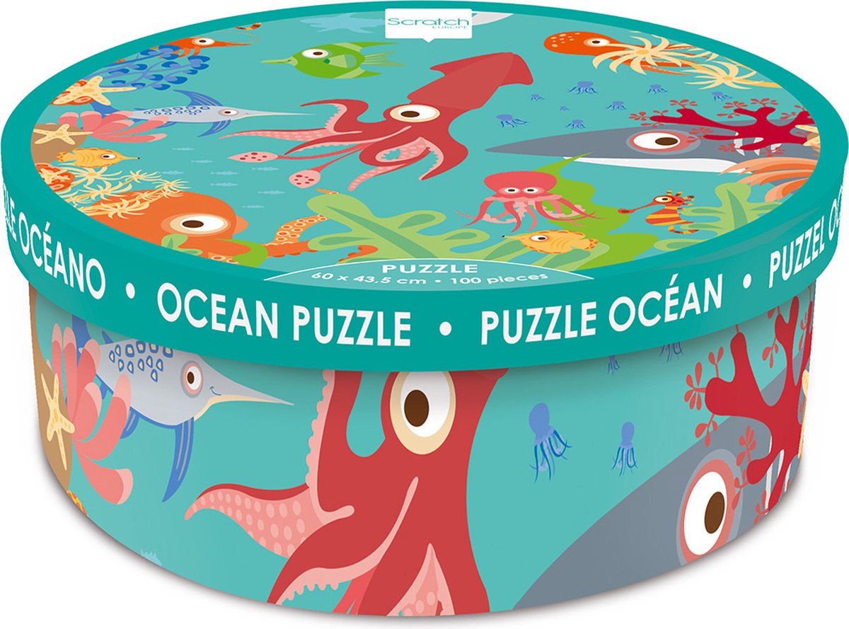 Puzzle da grattare - oceano - 43,5x60 cm - 100 pezzi - 5 anni
