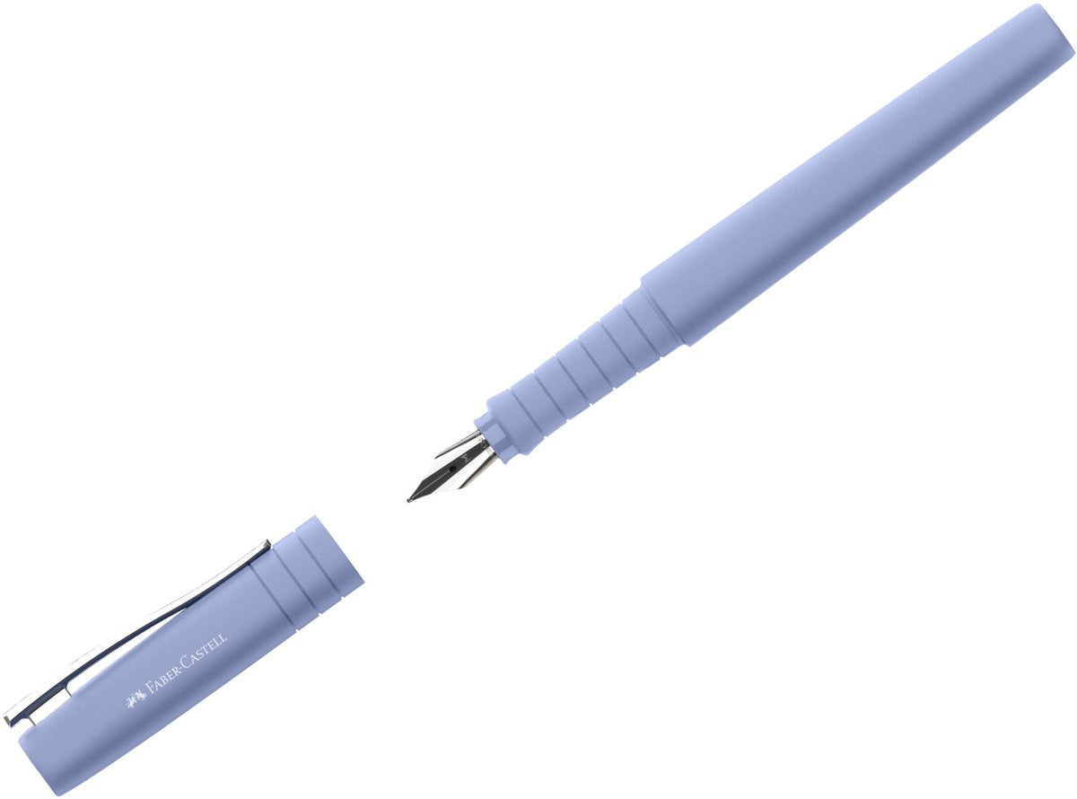 Pluma estilográfica faber-castell - pluma de polietileno - punta f - iris pálido - fc-241007