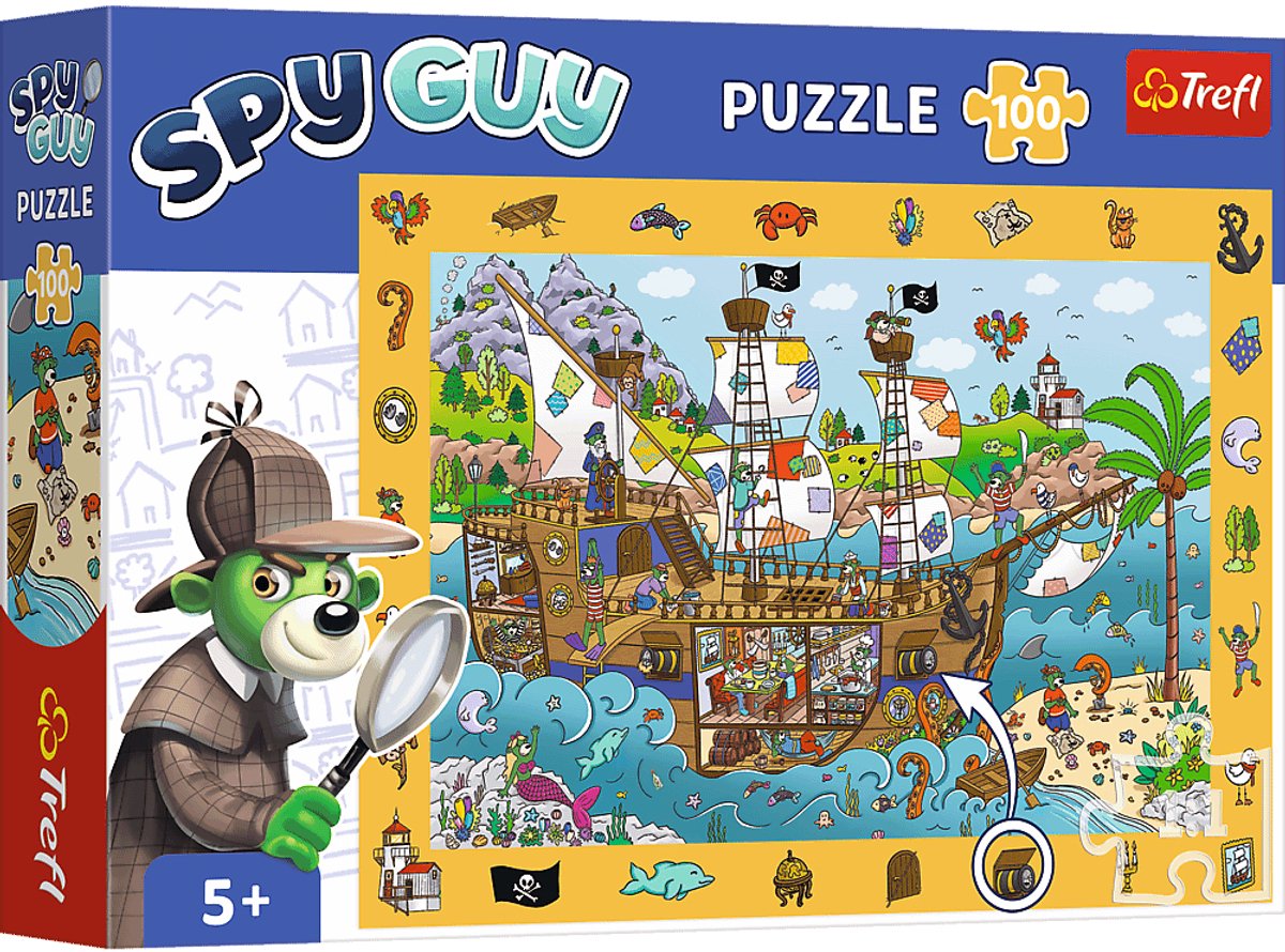 Trefl Puzzle - Puzzle de observación de 100 piezas - Barco pirata tipo espía.