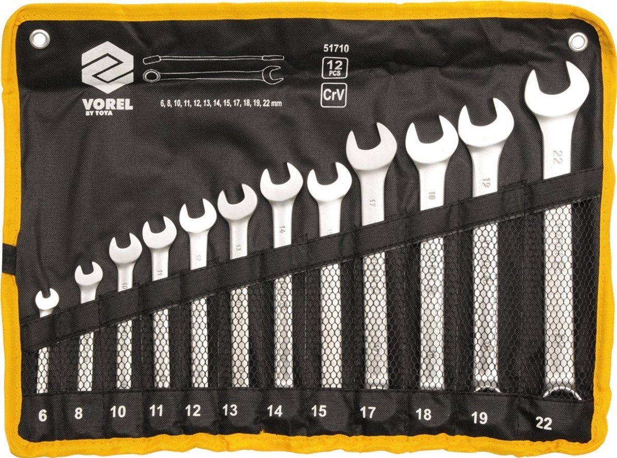 Vorel 12-delige combinatiesleutelset 6-22 mm