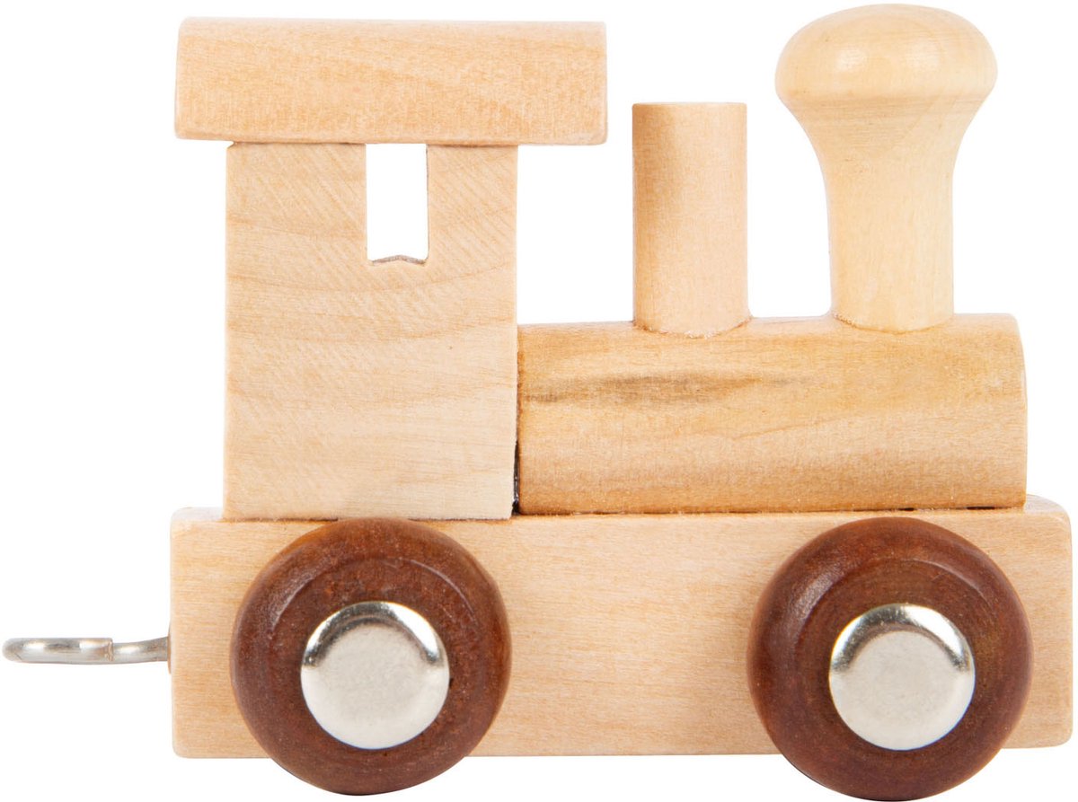 Pie pequeño - locomotora de fuente de madera - 12 piezas