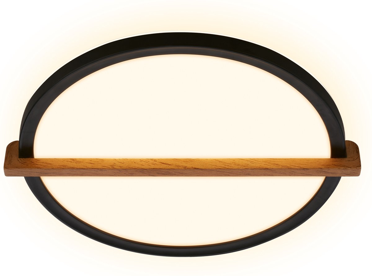 Briloner remsa - Lampada da soffitto a LED - lampada da soffitto a luce indiretta - luce bianca calda - 29 x 31,5 x 4 cm - legno nero