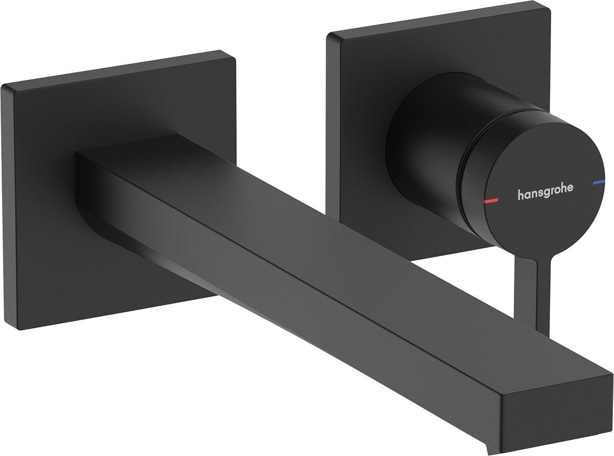 Hansgrohe tecturis e monocomando - rubinetto lavabo ad incasso - per montaggio a parete - bocca 22,5 cm - nero opaco