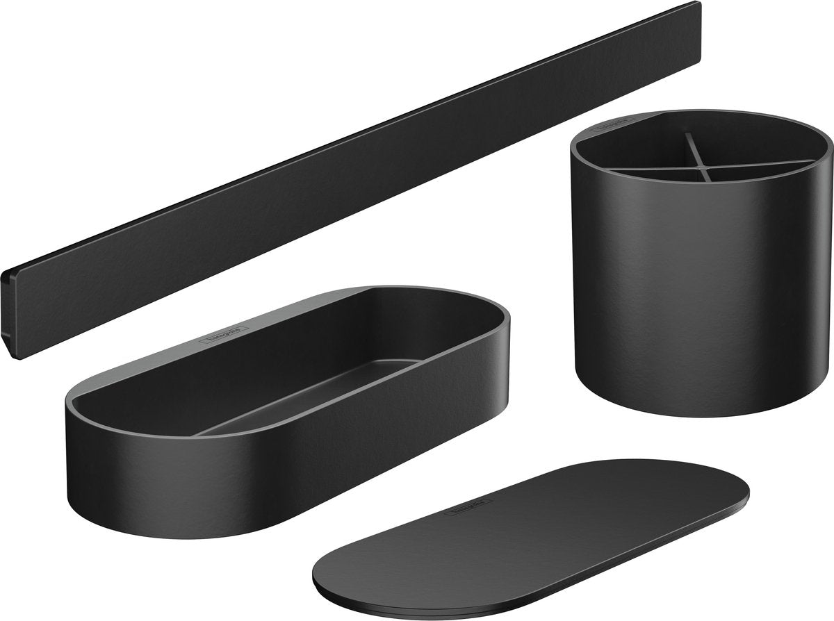 Hansgrohe wallstoris - set di accessori da bagno, nero opaco 27968670