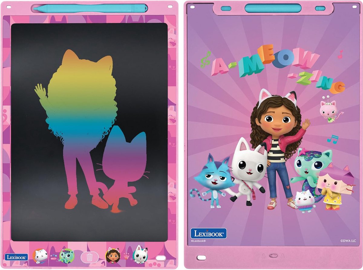 Lexibook Gabby Dollhouse 11'' tablet e-ink multicolore per imparare e disegnare con modelli