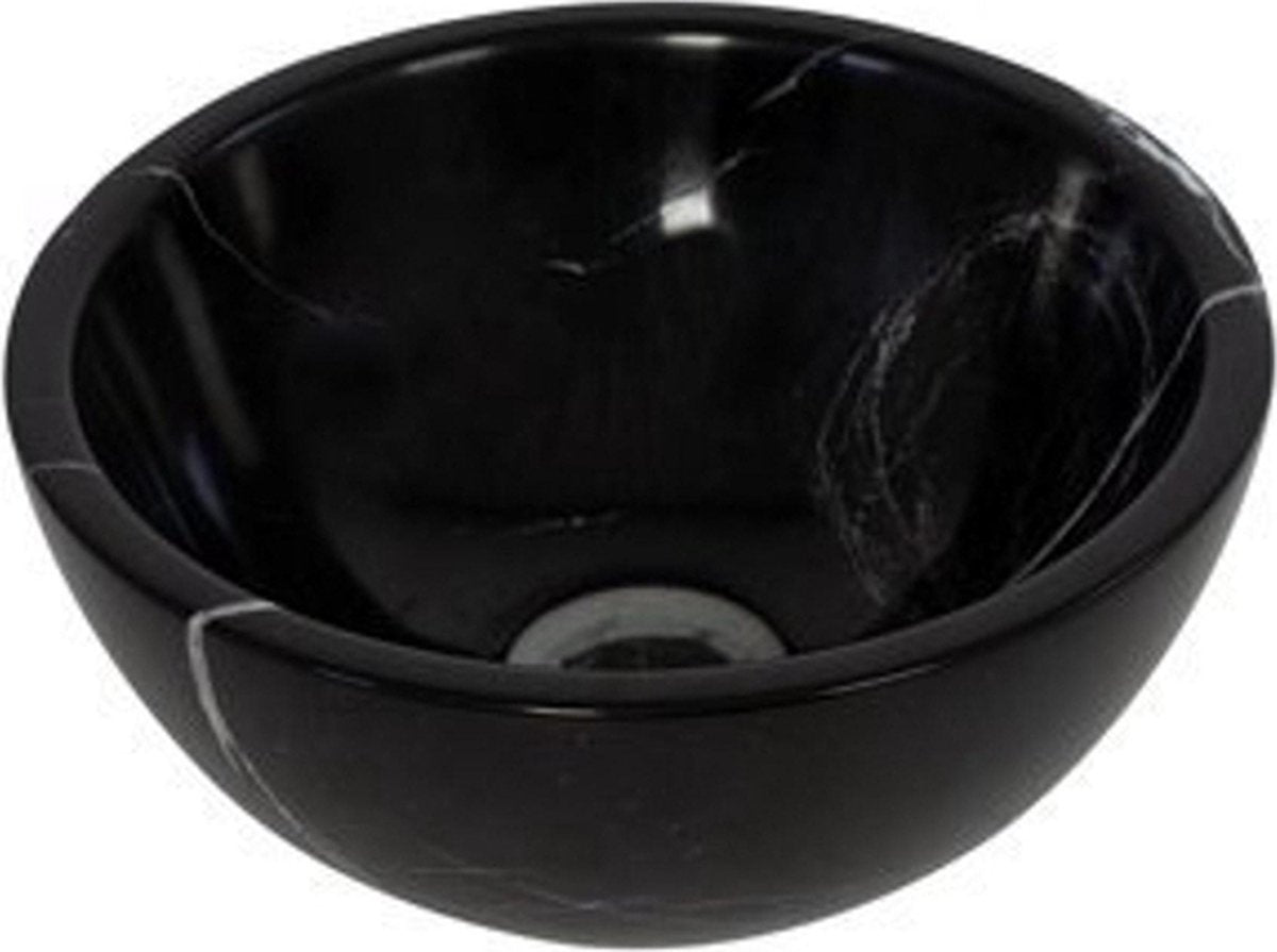 Plieger mini round waskom - 26x26x12cm - marmer zwart