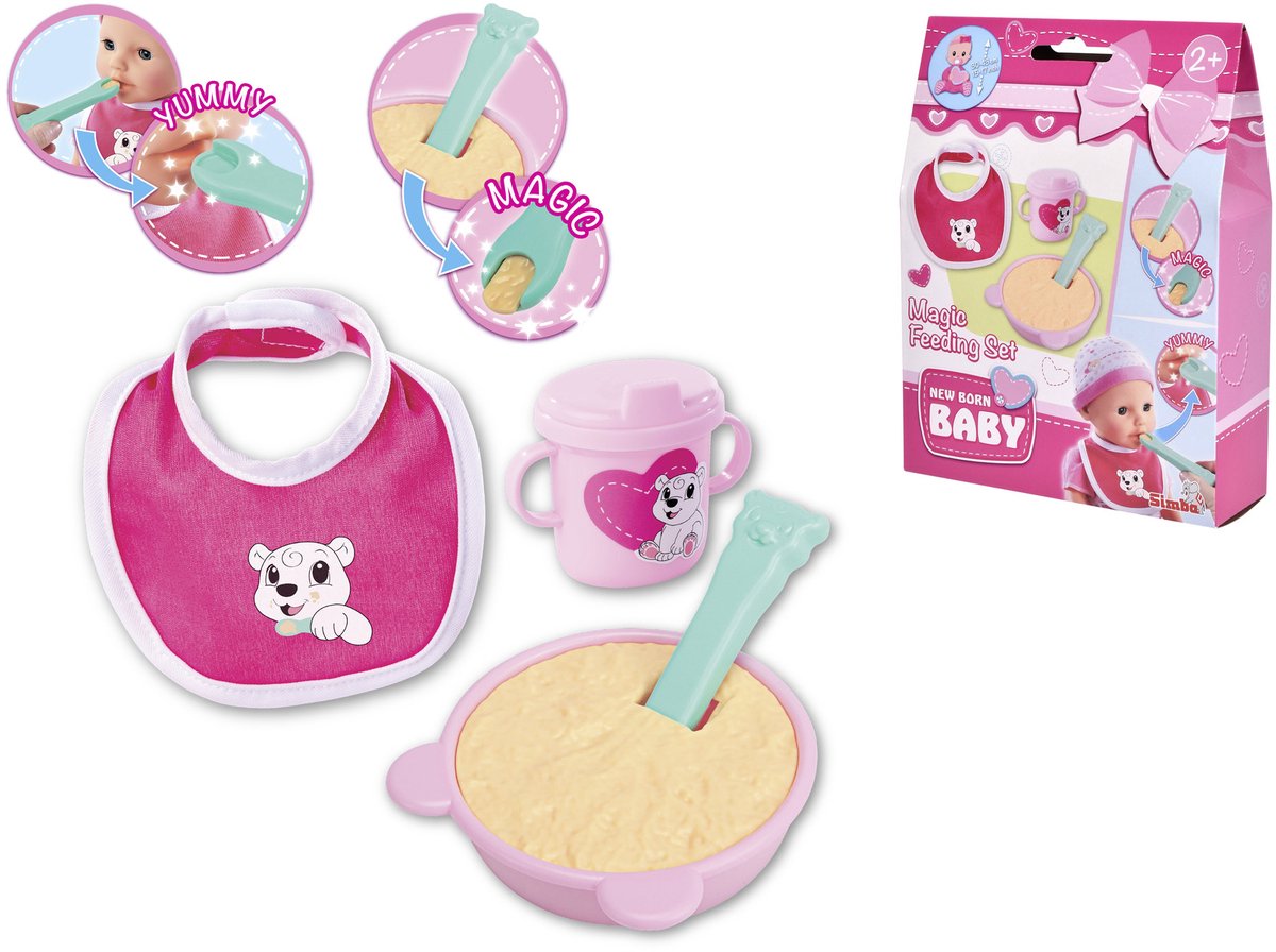 Simba - accessorio per bambola - set per la pappa magica per neonati