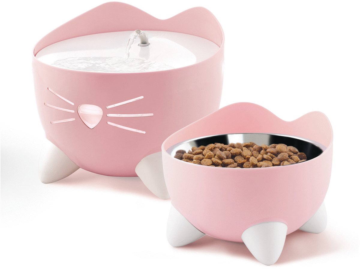 Catit pixi fountain combo kit - kattendrinkbak - pink wit