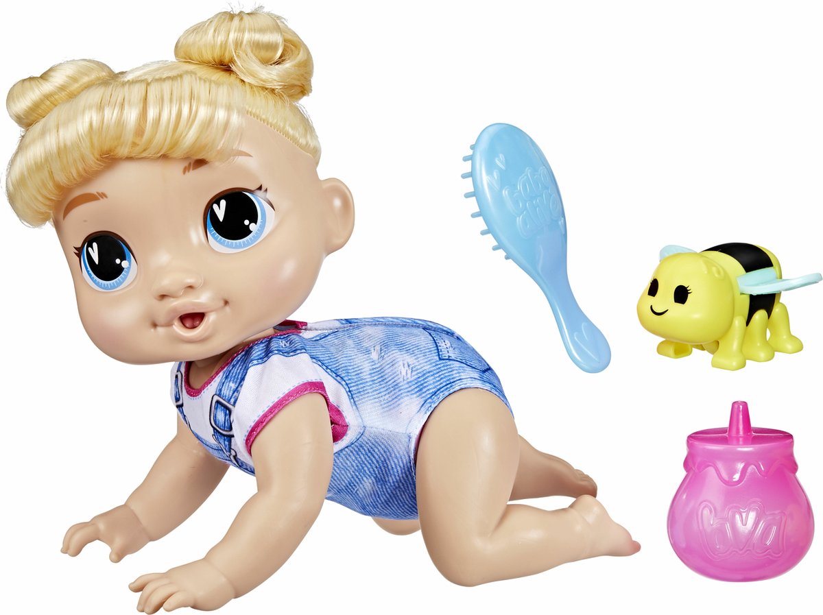 Baby Alive crawl 'n play harper abbracci, bambolina, donna, 3 anni, bambina, suono, multicolore