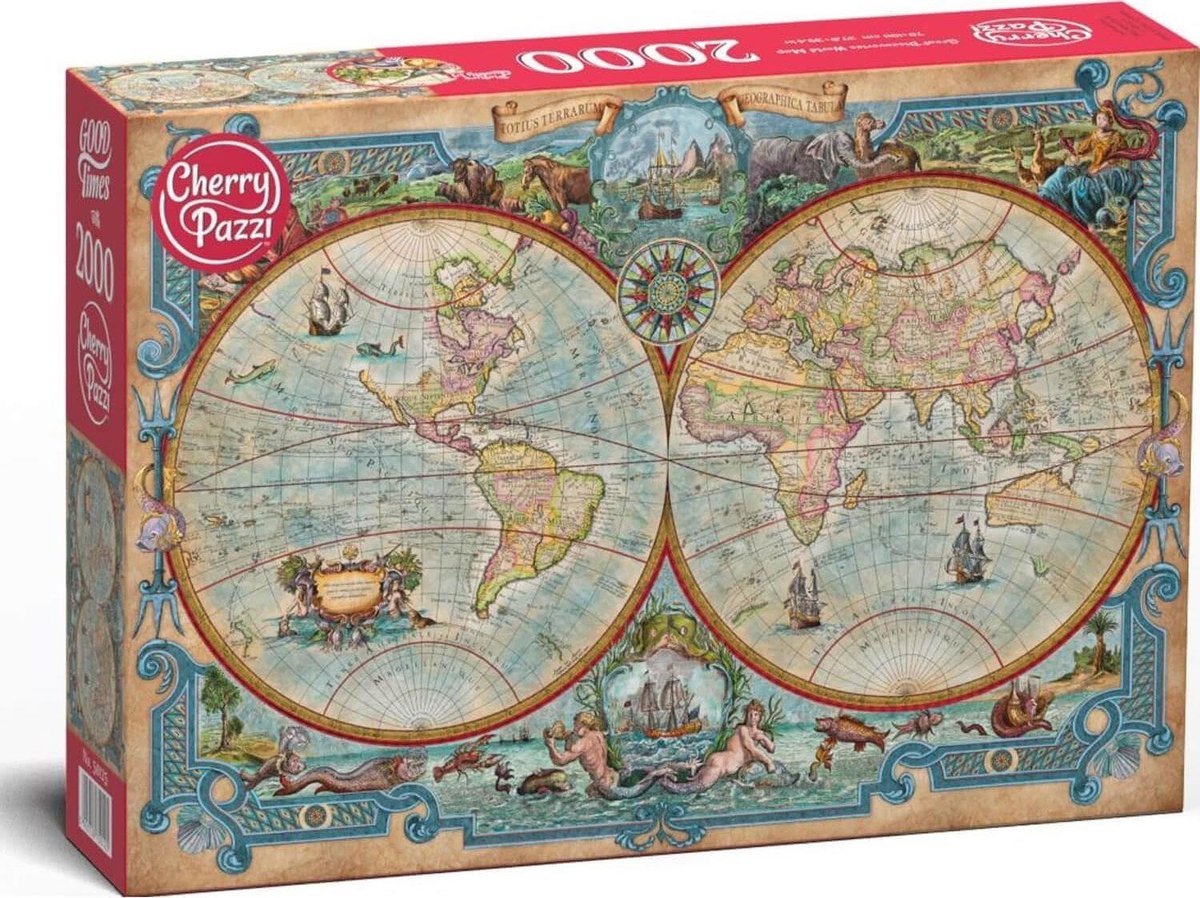 Cherrypazzi puzzle mappa del mondo grandi scoperte 2000 pezzi