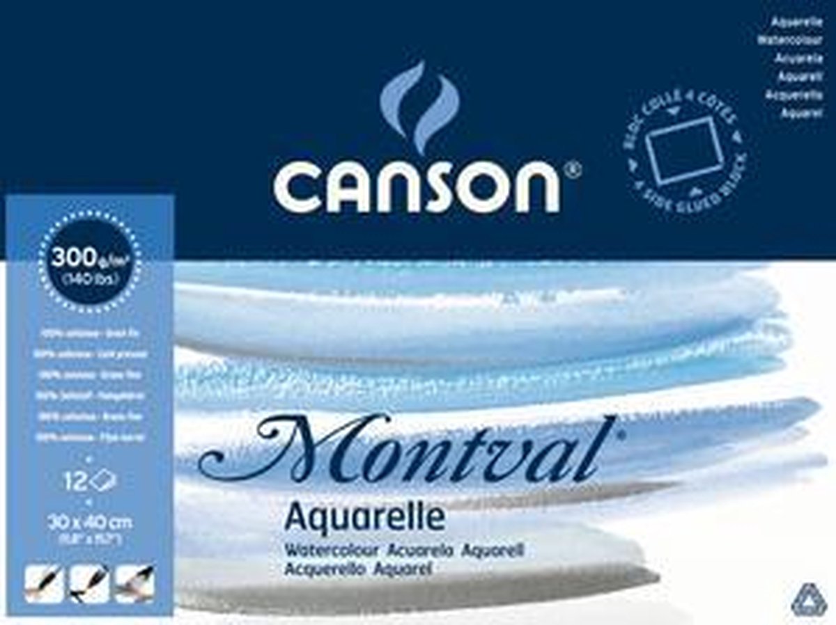 Canson aquarelblok 'montval', din a3, 100 vellen