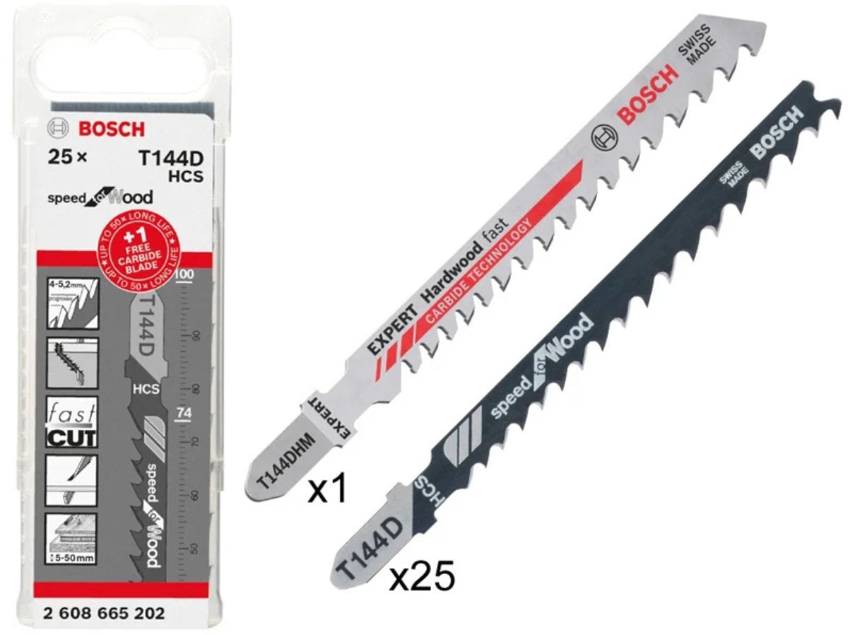 Bosch decoupeerzaagbladen | 25 t144d + 1 t144dhm