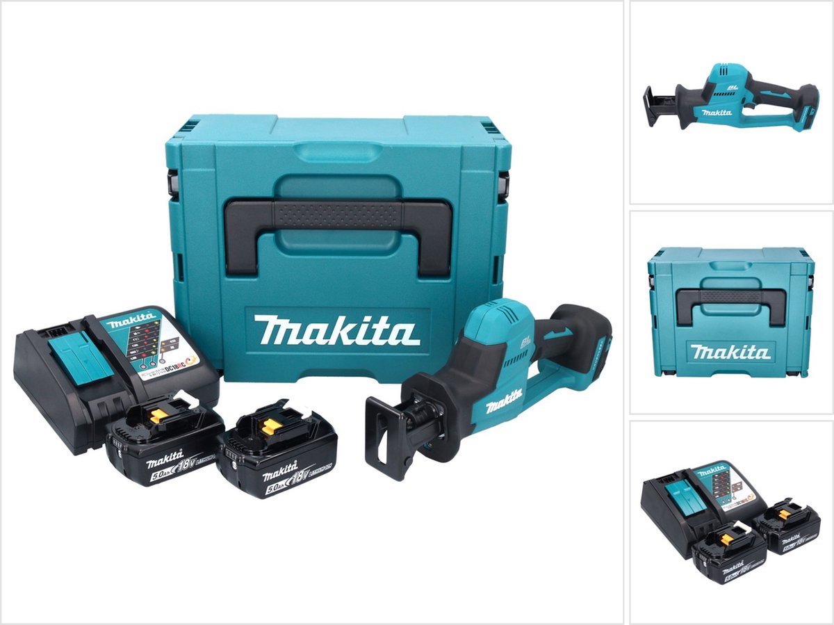 Makita scie sabre recipro 18v lxt (2x5.0 ah) e coffret makpac - djr189rtj